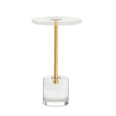 China Hot Selling New Design Nordic Class Customizable Style Acrylic Base And Table Top Side Gold for sale