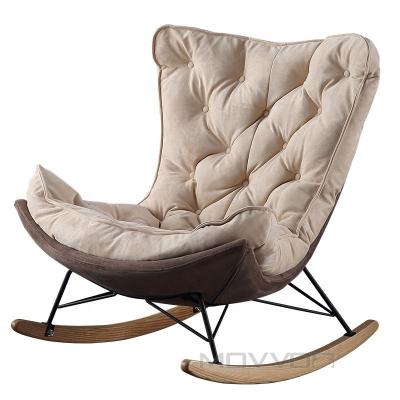 China Living Room Metal Leg Leisure Armchair Chair Coffee Imitation Artificial Leather Chair Extended Rocking Reading for sale