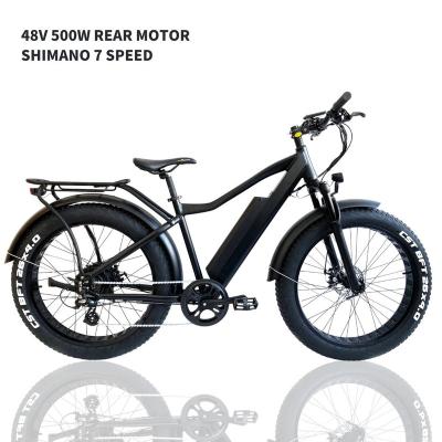 China Aluminum alloy 26 inch fat ebike aluminum alloy 48V 7 speed lcd display ebike electric bicycle urban road 500w for sale