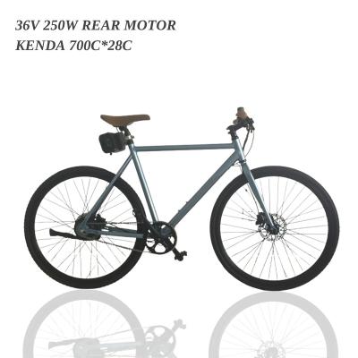 China Aluminum Alloy 700C LED Disc Brake Light LCD Display Battery 36V/48V Single Speed ​​City Road Electric Bike 28 Inch Bicycle for sale