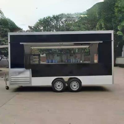 China Hot Mobile Towable Small Vegetable Processing Plant Square Food Truck And Beverage Carts 10ft Food Truck Trailer For Sale for sale