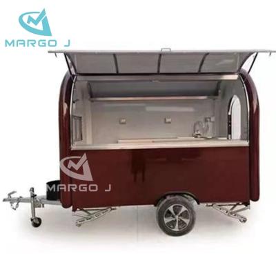 China Vegetable Processing Plant Fully Equipped Fiberglass Mobile Fast Food Truck Street Concession Food Cart Trailer for sale