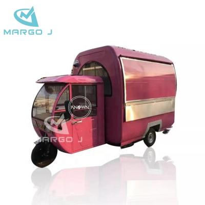 China Vegetable processing factory hot sale kitchen tricycle food kiosk trailer commercial mobile coffee truck for sale