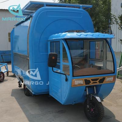 China Fast mobile electric trailer BBQ pizza tricycle shop vegetable processing factory kitchen food trailer mobile food truck for sale