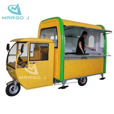 China Vegetable processing factory outdoor small street tricycle mobile food cart truck food van for sale for sale