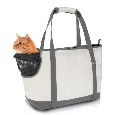 China Breathable Dog Cat Pet Carrier Tote Bags Viable Wholesale Foldable Animal Handbag Travel Canvas Dog Carriers for sale