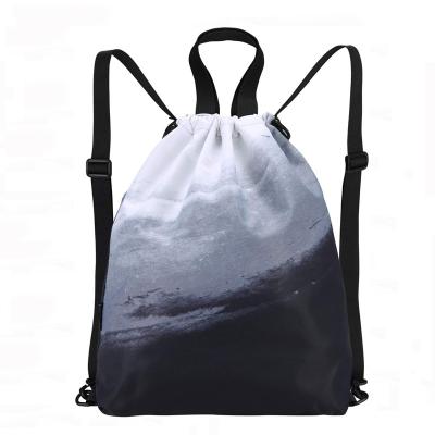 China Custom Logo Polyester Sport Backpack Travel Gym Waterproof Drawstring Bag for sale