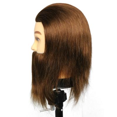 China Hair cut 100% Head Hair Mannequin Master Hairdresser Cosmetology Mannequin Male Training Styling Doll Head for sale