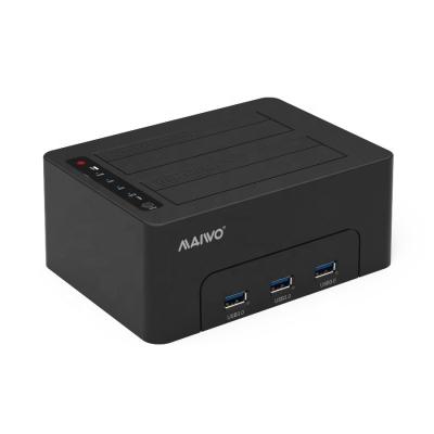 China MAIWO clone dual bay usb hdd offline docking station for sata hard drive duplicator, usb hub, speed to 5Gbps for sale