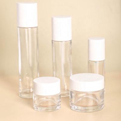 China Custom 30g 50g Round Face Cream Eye Cream Jars Gel Stock Custom Glass Packing Glass Jar for sale