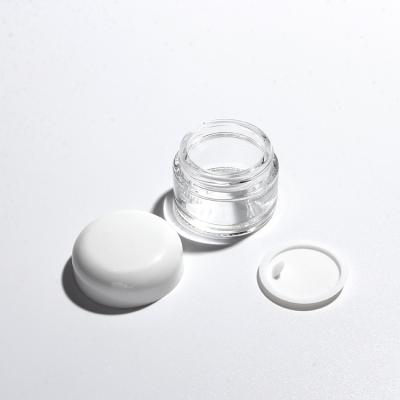 China Skin Care China Factory 5-100g Cream Empty Cosmetics Used Glass Eye Cream Jar For Lip Scrub Glass Container for sale