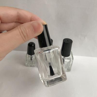 China Eco-Friendly Classic 15ml Flint Glass Nail Polish Glass Set Empty Bottle With Brush And Cap for sale