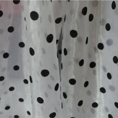 China QUICK DRY best seller 100% polyester organza with flocking plain dyed for garment for sale