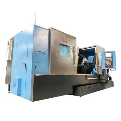 China Building Material Shops High Precision Cast Iron Slope Bed CNC Lathe Turning Machine TCK700 for sale