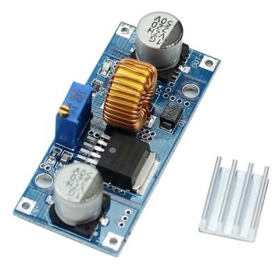 China 5A adjustable module 4-38V to 1.25-36V 75w 28V 24V 15V to 12V 8.4V 7.5V 6V 5V 3.3V XL4015 step-down converter with 54*23*18mm heatsink for sale