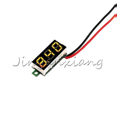 China Yellow Led Tube Display Mini Digital DC Voltmeter 0.28 Inch 3.5V-30V 0.28 Wires Two-Wire Voltage Gauge Tester Meter A359-YELLOW 