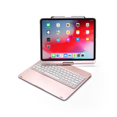 China Anti-Ghosting 12.9 Inch Colorful Backlit Blue Backlit Blue Tooth Rotating Keyboard Tablet External Wireless Keyboard For iPad 2018 Pro for sale