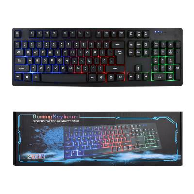 China Plug and Play K630 Wired 104 Keys Luminous Rainbow Keyboard 104 Keys Rainbow USB Gaming Keyboard PC Computer Laptop Backlit Keyboard for sale