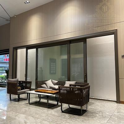 China New Design Thermal Insulation Sliding Doors Electric Automatic Hurricane Proof Aluminum Balcony Patio Slide Door for sale