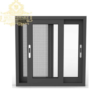 China Customized Modern Aluminum Sliding Glazed Tempered Glass Dual Screen Upper Tier Windows System Windows for sale