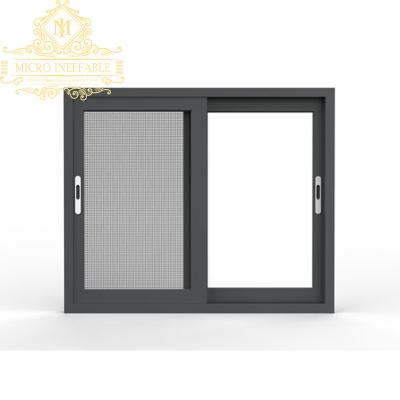 China Wholesale Price Screen Profile Magnetic Aluminum Sliding Window Designs Double Glazing Modern Glass Frame Windows Black Aluminum Doors for sale