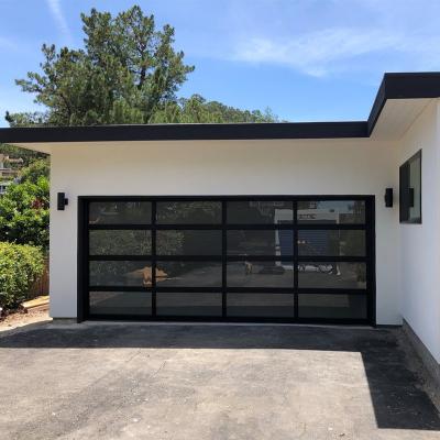 China Heat Insulation Outstanding Quality New Design Factory Price Garage Door Roller Aluminum Clear Glass Door With Motor for sale