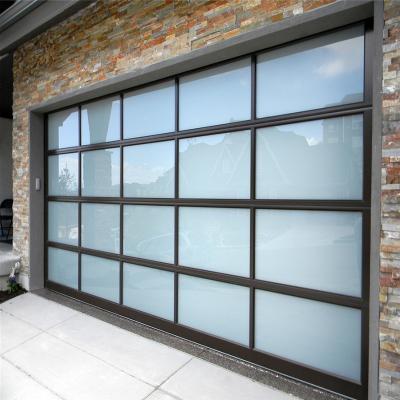 China Top quality cheap full view glass heat insulation price automatic aluminum sliding garage door with opener for sale