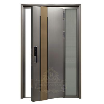 China Anti-theft Stainless Steel Commercial Residential Entrance Half Wholesale Price High Grade Premium Exterior Main Pivot Door For House for sale