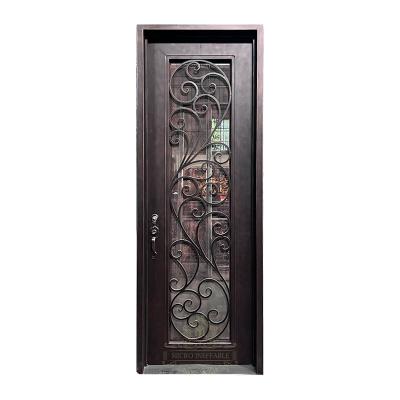 China Design Anti-theft Luxury Security Door Entry Exterior Metal Iron Gates Wrought Iron Steel Door for Home for sale