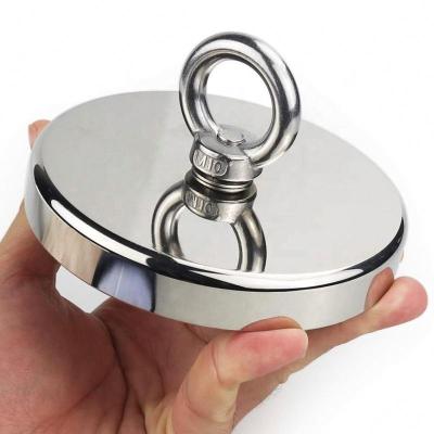 China Industrial Super Strong Neodymium Fishing Magnet 100 LBS - 2000 Pounds Powerful Magnet With Rope Threaded Eye for sale