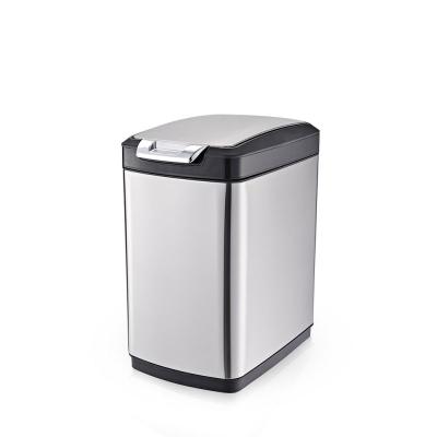 China High Quality Modern Viable Mini Bathroom Stainless Steel Rectangle Trash Can Hand Press Can for sale