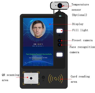 China Engineering Plastics 8 Inch Bus Fare Collection Technical Support Intelligent Temperature Sensor With Barcode Scanner for sale