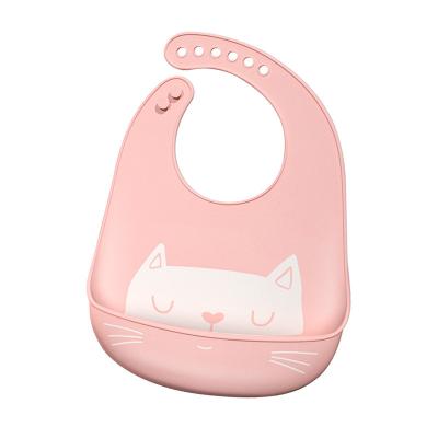 China Eco Friendly Food Grade Silicone Antibacterial Folding Washable Waterproof Custom Printed Disposable Baby Bibs for sale