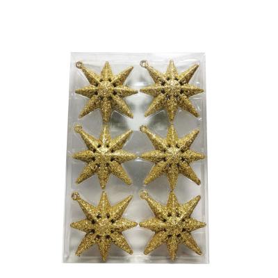 China 2021 New Fashion Beautiful Christmas Decoration Star Plastic Shiny Pendant for sale