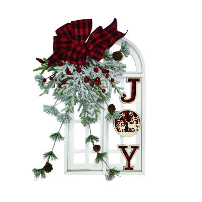 China Wholesale New Custom Design Beautiful Christmas Decoration Wreath Natural Wooden Christmas Wreath for sale