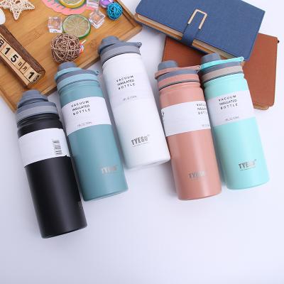 China Customized Double Wall Water Bottle Stocked Water Bottle Vacuum Stainless Steel Water Bottle Tea Infuser Vacuum Flask 500ml for sale