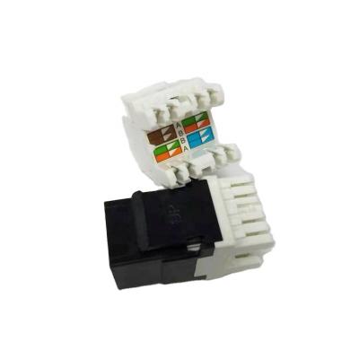 China Modular structure cabling system rj45 cat5e cat6 UTP CAT5E 180degree keystone jack for sale