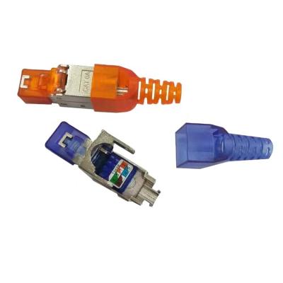 China Ethernet network rj45 jack stp connector stp connector for cat5e cat6 cat6a cat7 toolless modular connector for sale