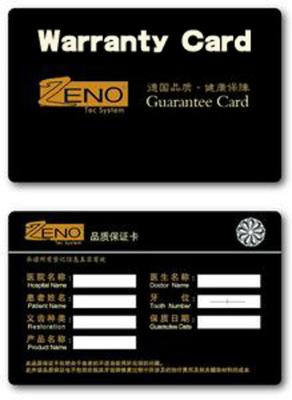 China Plastic Warranty Card / PVC material Guarantee Card / Service Card for sale