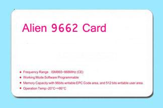 China UHF AZ-9662 inlay card, Alien H3 long-distance UHF card, Road toll ETC card, UHF 6C card, ISO1800-6C white card for sale