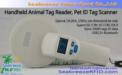 China 125KHz/134.2KHz Handheld Animal Tag Reader, Pet ID Tag Scanner, ISO11784/11785 Protocol Standard, Support FDX-B for sale