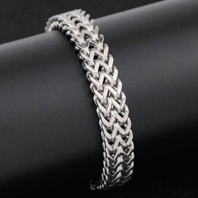 China Punk 12MM Wide Double Chain Stainless Steel Bracelet for sale