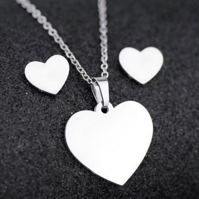 China TRENDY Elephant Heart Cross Star Tree Anchor Dolphin Note Stainless Steel Earrings Necklace Jewelry Set for sale