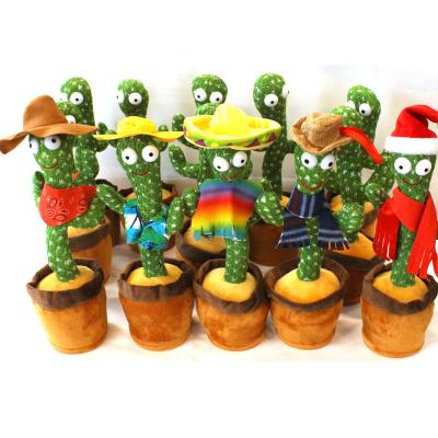 China The Other Halloween Dancing Cactus 60 Songs Imitate Voice Repeat Disc Plant Plush Toy with Multi-Languages ​​for Kids Home Decoration for sale