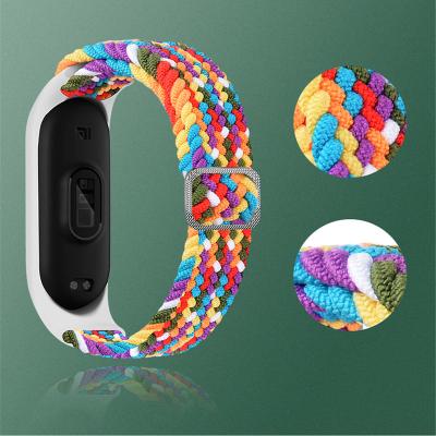 China Wristband for MI band 6 strap miband Miband4 5 elastic adjustable nylon braided bracelet for xiaomi MI band 4 3 5 6 strap Xiaomi MI band 3 4 5 6 for sale