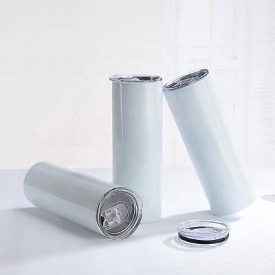 China Viable Wholesale White Lean Straight Sublimation Tumbler 20oz Stainless Steel Sublimation Blanks Tumbler With Straw for sale