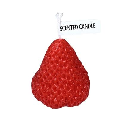 China Creative Strawberry Strawberry Shape Candle Macarons Color Scented Candles For Wedding Or Birthdays for sale