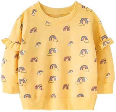 China Breathable Rainbows Graphic Print Toddler Girl Sweatshirt Long Sleeve Shirt Kids Pullover Tops for sale