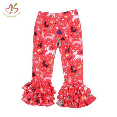 China Wholesale Color Fade Proof Fashion Kids Clothes Ruffles Cotton Icing Leg Warmers Toddler Girls Pants Custom Toddler Girls Bell Bottoms for sale