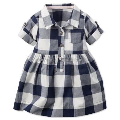 China Breathable Gingham Shirt Kids Girls Dresses For Baby for sale